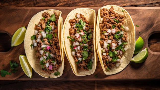 three carne asada mexican street tacos