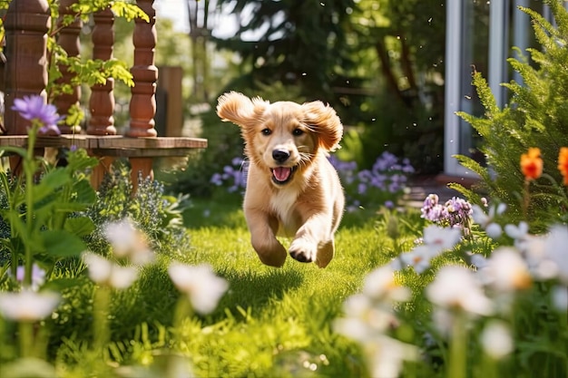 Three Chihuahua running on the garden