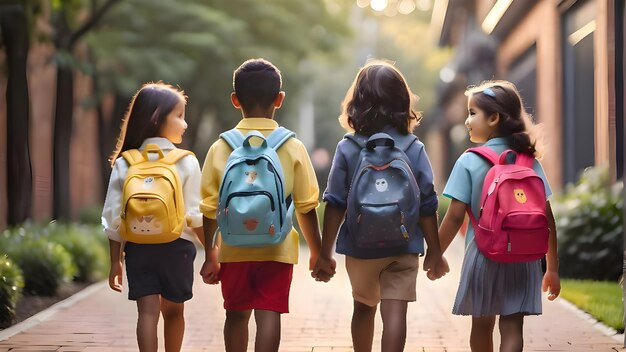 three children holding hands one of which has the word quot the word quot on it