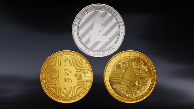 Three coins from the company's website are shown.