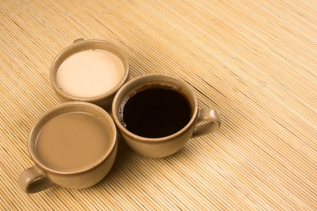 Three cups of coffee