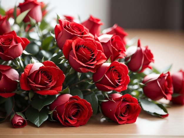 Three Dozen Red Roses Rose Flower Bouquet Stock Photo