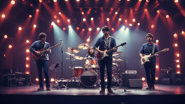 three drums are on stage with the word bullet on the front