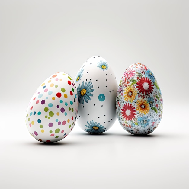 Three easter eggs are lined up with different colors and the words " easter " on the bottom.