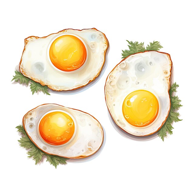 three eggs with a crown of leaves on the top