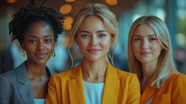 Three Female Business Professionals in Business Center