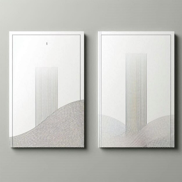 three framed pictures of a building and the letter l on the right