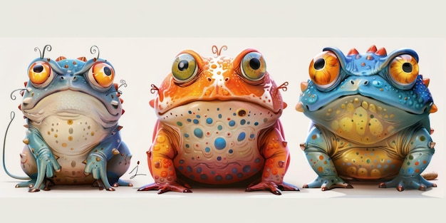 Three Funny Frogs