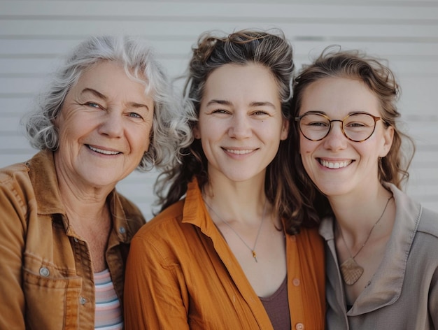 Three Generations of Women Smiling Together Family Happiness and Togetherness