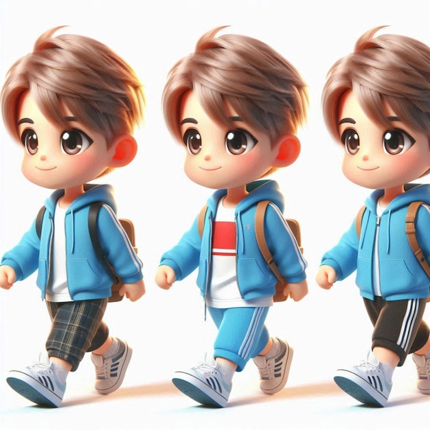 three images of a boy wearing a jacket with a hoodie on it