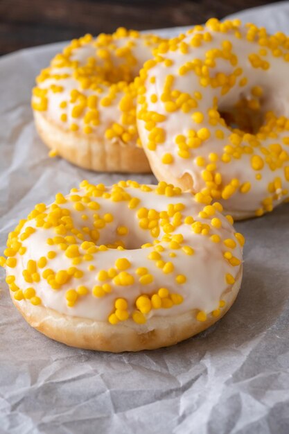 Three lemon donuts