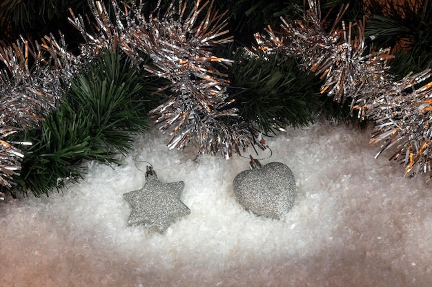 Three New Year's toys on the table closeup