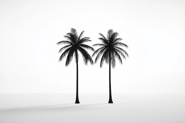 three palm trees are shown in the picture