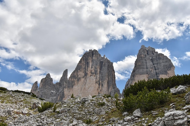 The Three peaks of Lavaredo in Dolomites Italy