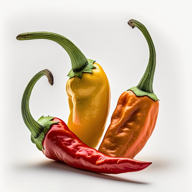 Three peppers are shown with the word " hot " on the bottom.