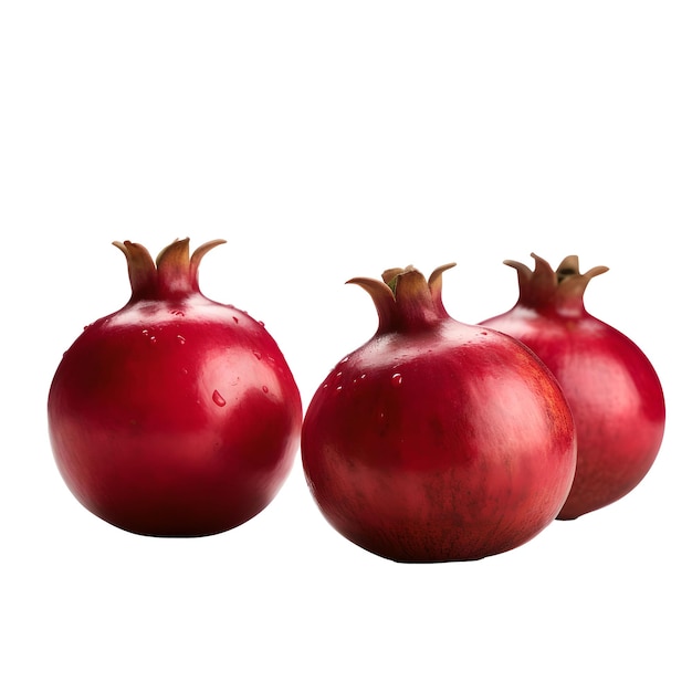 Three pomegranates isolate on white background