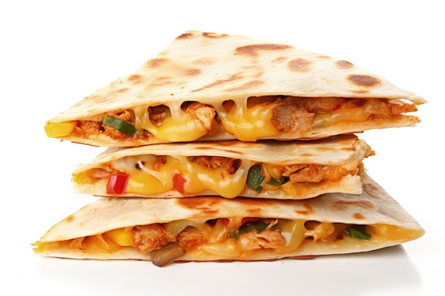 Three quesadillas stacked on top of each other generative AI