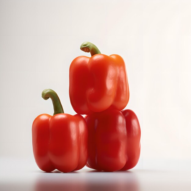 Three red peppers