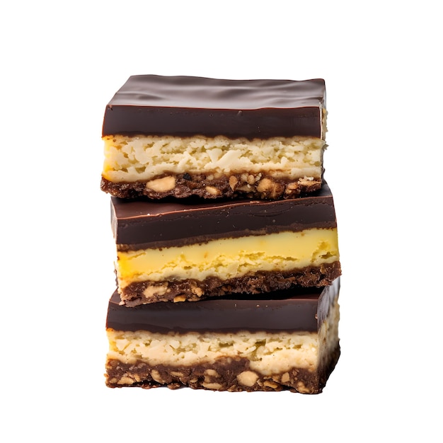 Three stacked Nanaimo bars