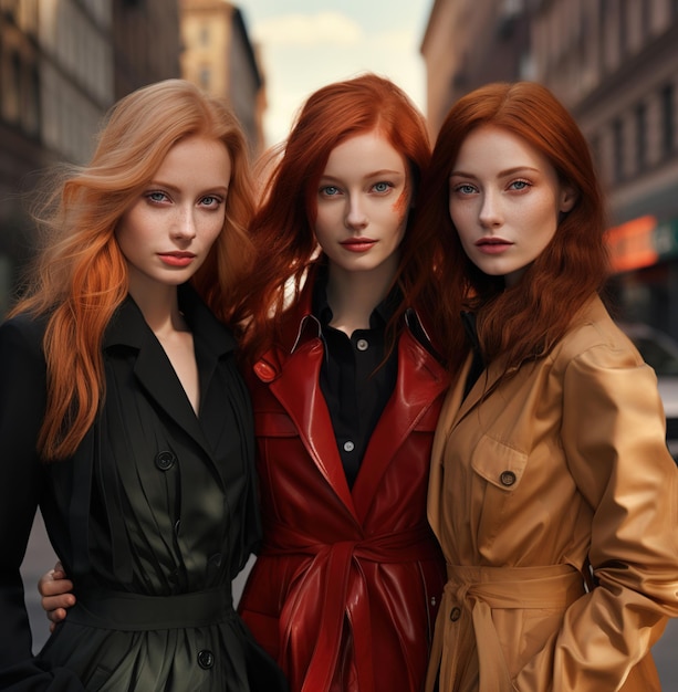 three women are posing for a photo together.