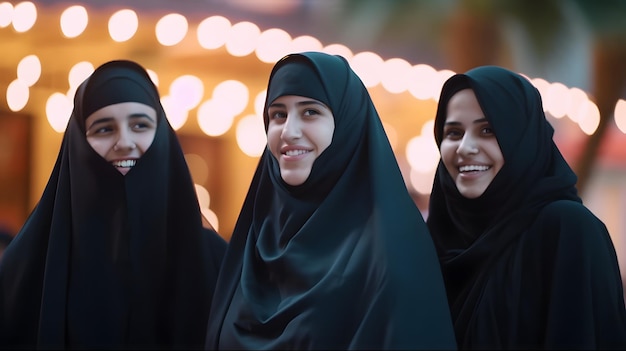 Three women in a group photo