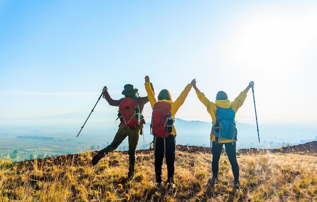 Three women at the top of the mountain