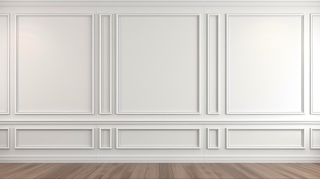 ThreeDimensional Wall Panels for Classic Modern Interior Architecture Blank White Background with