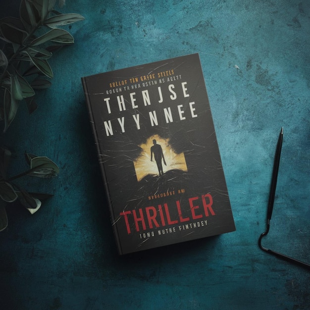 Photo thriller book cover mockup design