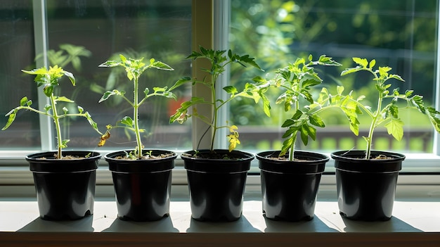 Thriving Tomato Seedlings Nurtured on Windowsill for Bountiful Harvest