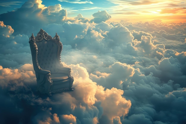 Photo throne of solitude in cloudscape serenity