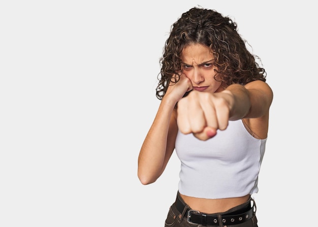 Throwing a punch anger fighting due to an argument boxing