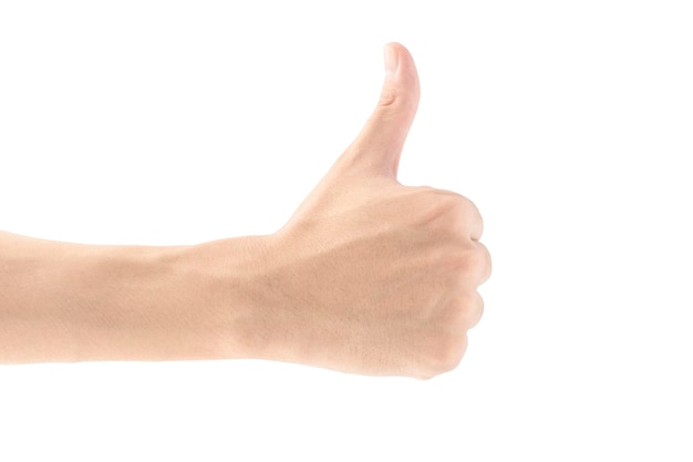 Thumb up isolated on white background, Clipping path Included.