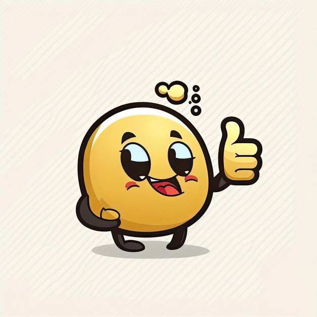 Thumb up signal cartoon character vector illustration white background Made by AIArtificial intelligence