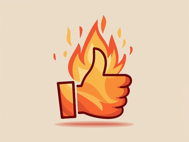 Thumbs up finger signifies like agree cartoon icon 3D Flat illustration