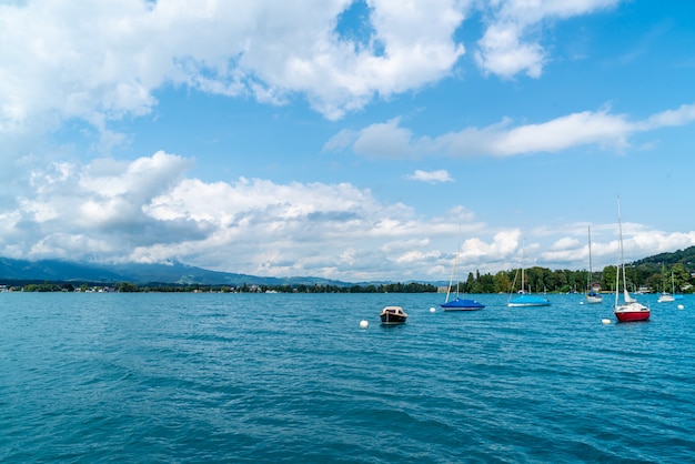 Thun lake with mountain in Switzerland