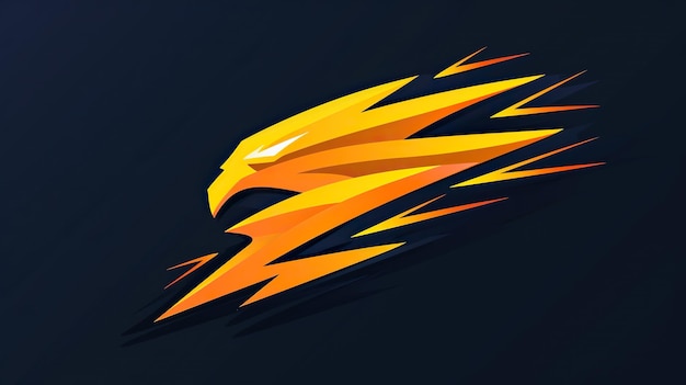 thunder logo 2d vector art flat colors Generate AI