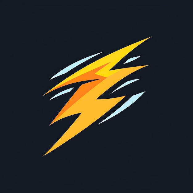 thunder logo 2d vector art flat colors Generate AI