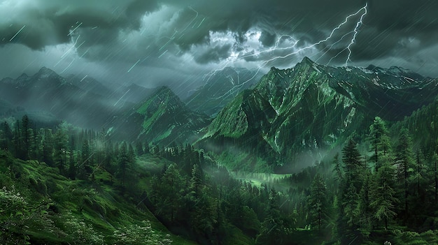 Thunderstorm over Mountains