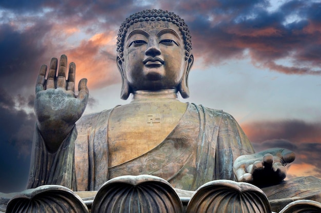 The Tian Tan Buddha statue is the large bronze Buddha statue This also call Big Buddha located at Ngong Ping Lantau Island in Hong Kong