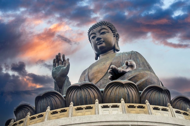 The Tian Tan Buddha statue is the large bronze Buddha statue This also call Big Buddha located at Ngong Ping Lantau Island in Hong Kong