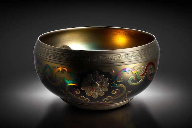 Tibetan singing bowl minimalism style AI generation