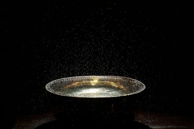 Tibetan singing bowl of water / traditional yoga health accessories golden