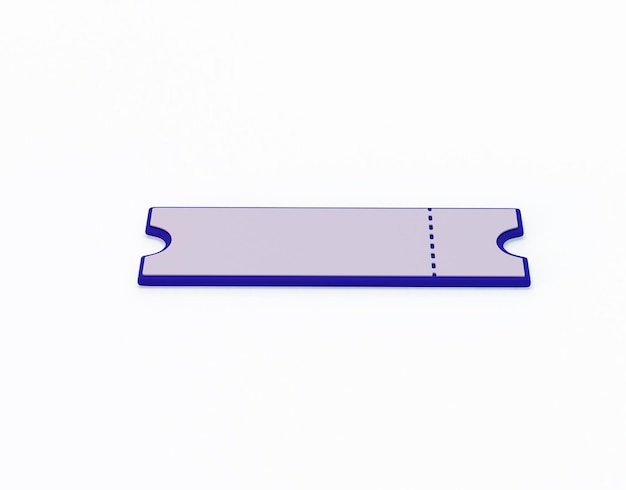 Ticket Paper Isolated Front View In White Background