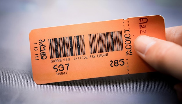 Photo ticket with details like an event name date and barcode symbolizing entry access and admission