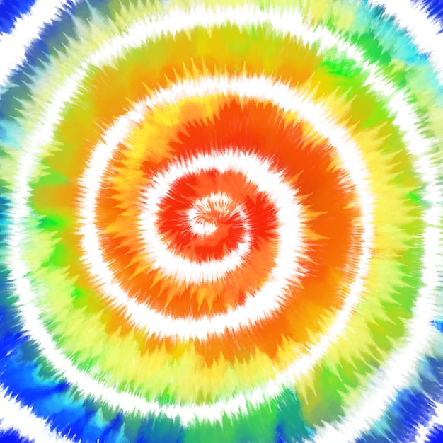 Tie Dye rainbow colorful spiral