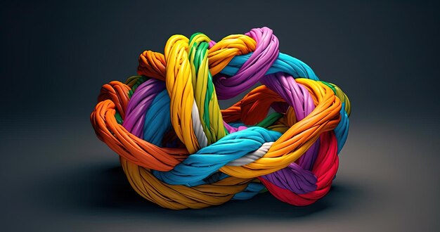 tie together colorful ropes for motivational poster