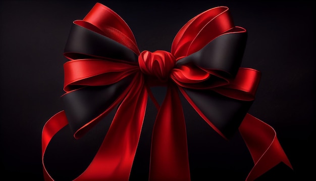 Tied bow of satin atop ornate package generated by AI