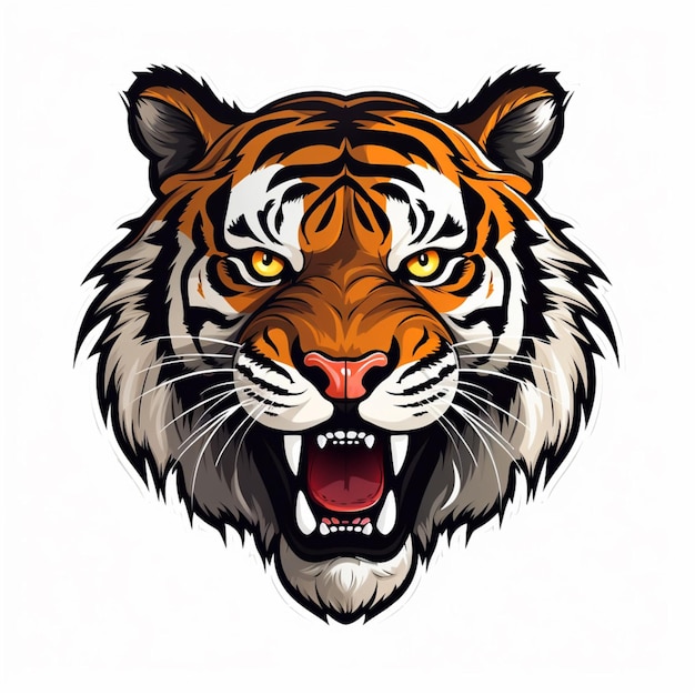 Tiger 2d cartoon vector illustration on white background hd