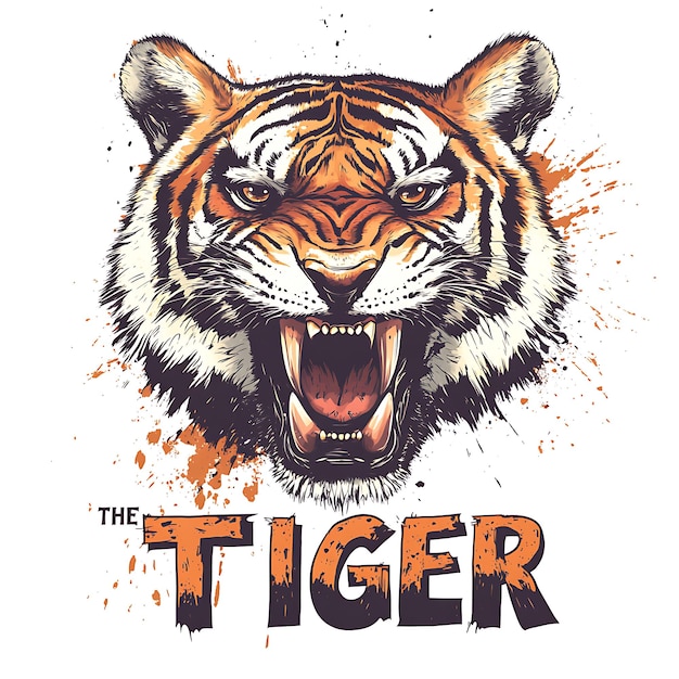 THE TIGER Animal Logo White Background