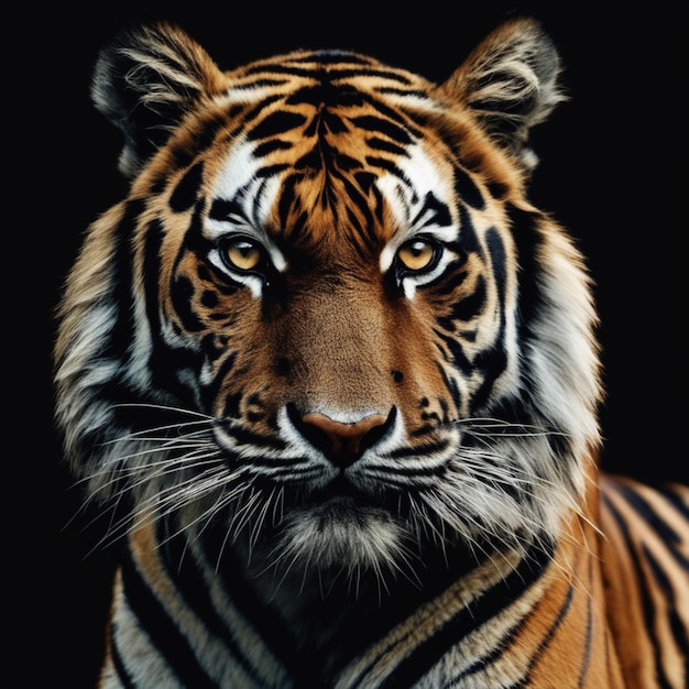 tiger in black background